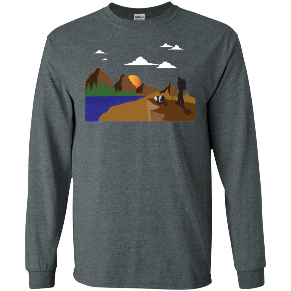 G240 Gildan LS Ultra Cotton T-Shirt Hiking