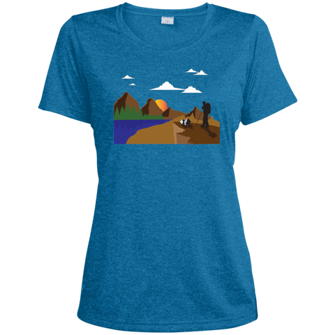 LST360 Sport-Tek Ladies' Heather Dri-Fit Moisture-Wicking T-Shirt Hiking