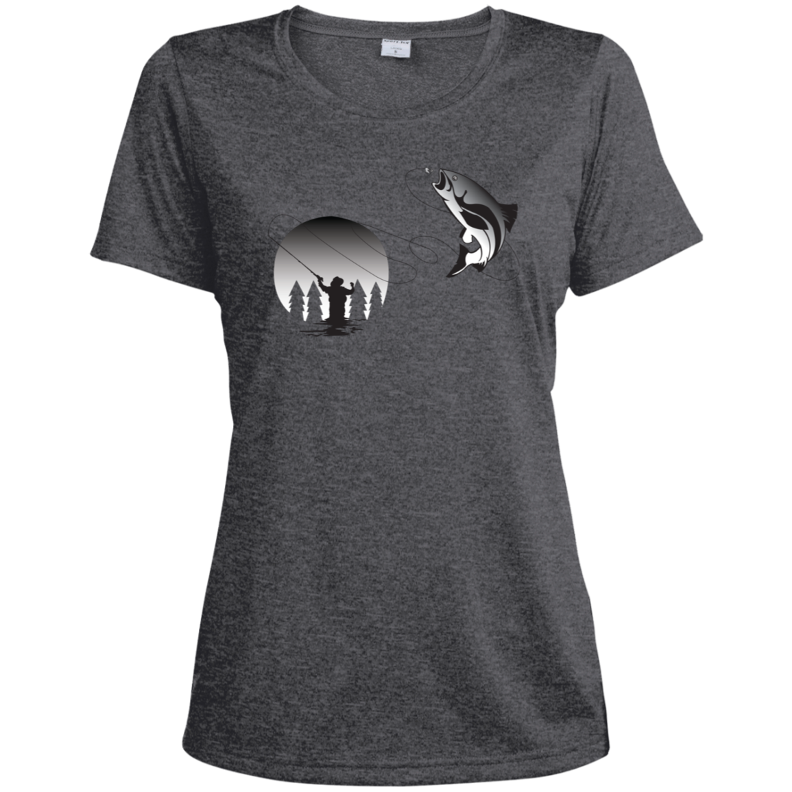 LST360 Sport-Tek Ladies' Heather Dri-Fit Moisture-Wicking T-Shirt F1