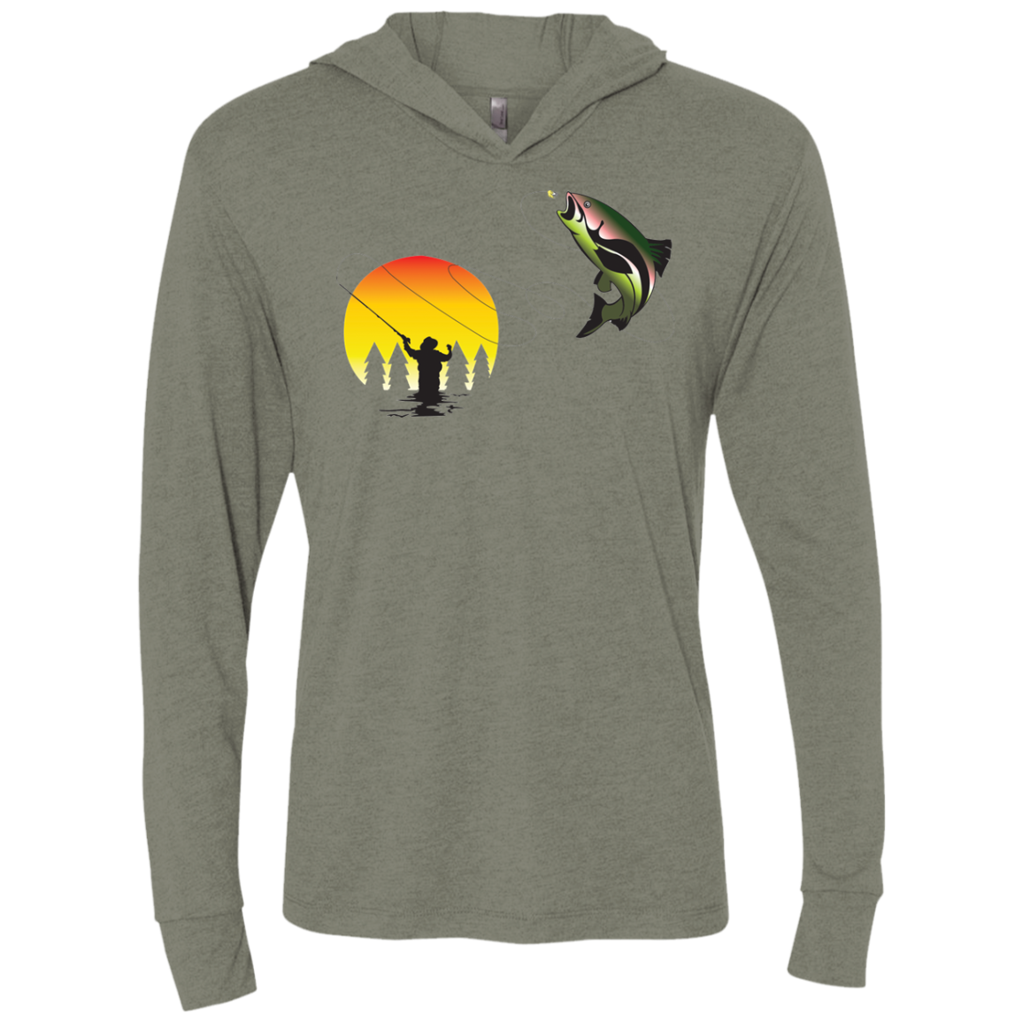 NL6021 Next Level Unisex Triblend LS Hooded T-Shirt F1