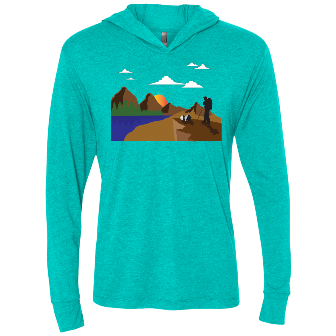 NL6021 Next Level Unisex Triblend LS Hooded T-Shirt