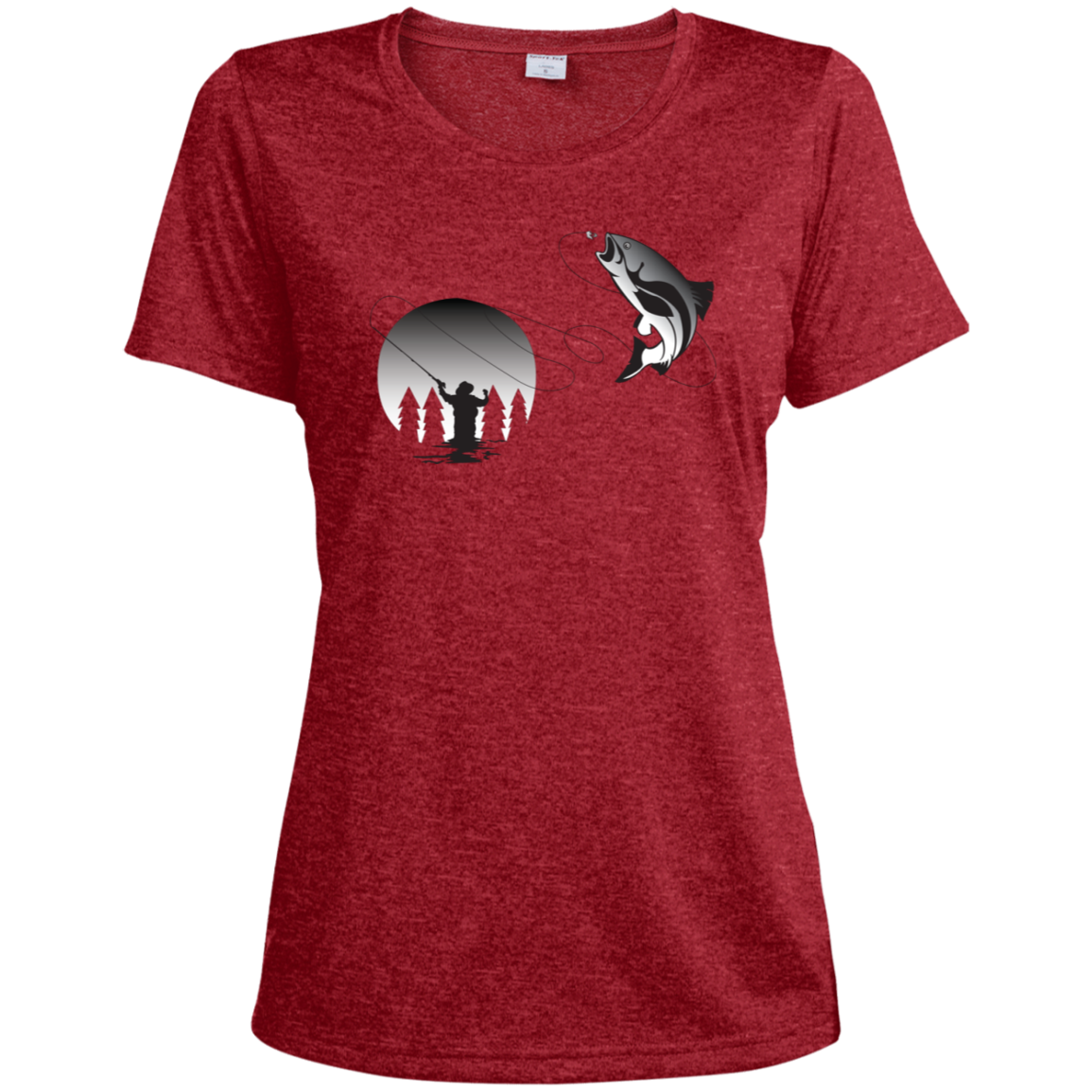 LST360 Sport-Tek Ladies' Heather Dri-Fit Moisture-Wicking T-Shirt F1