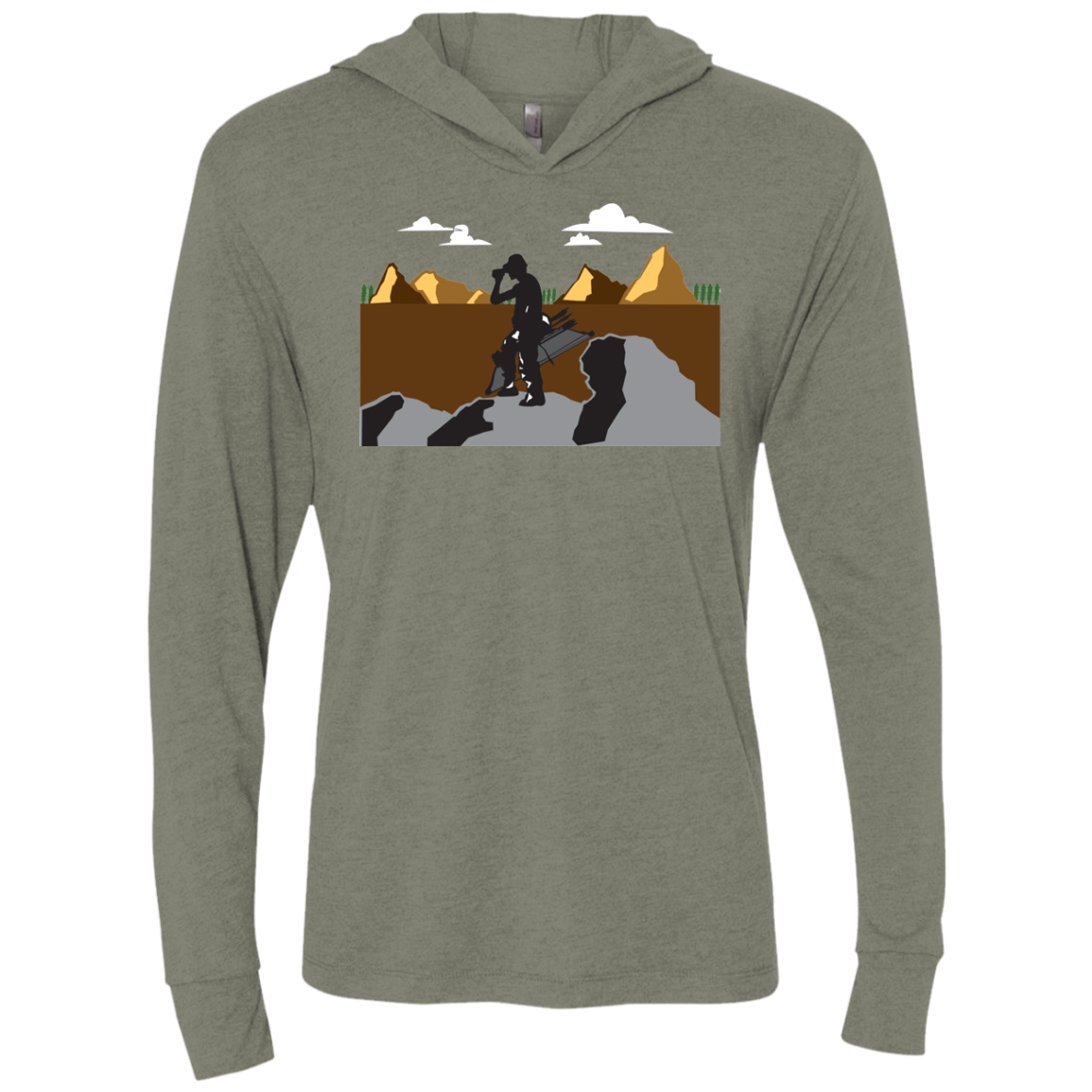 NL6021 Next Level Unisex Triblend LS Hooded T-Shirt A1