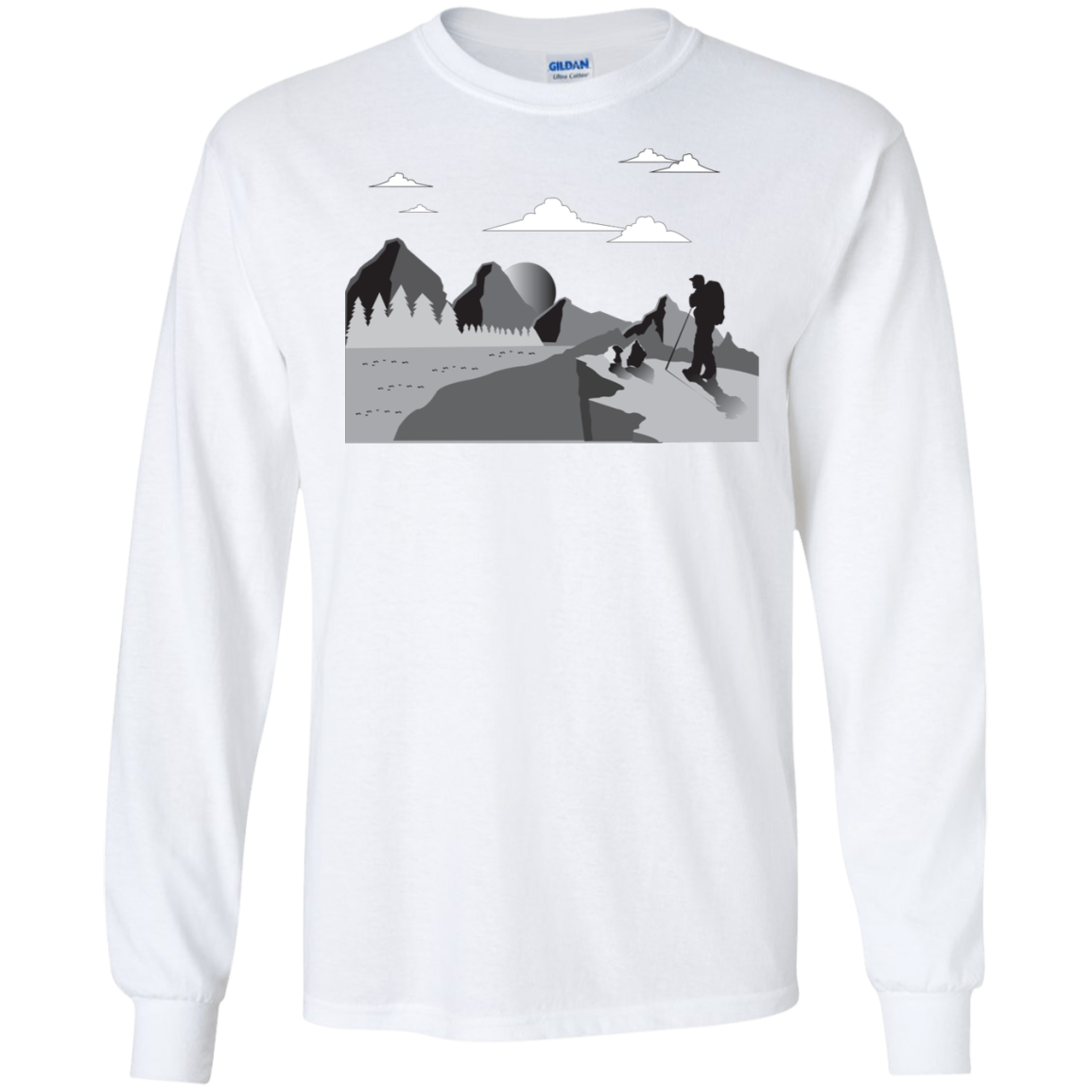 G240 Gildan LS Ultra Cotton T-Shirt Hiking